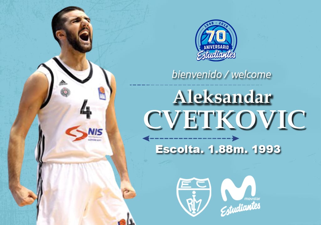 Aleksandar Cvetkovic cierra la plantilla de Movistar Estudiantes